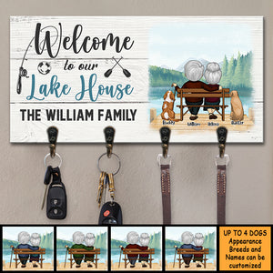 Welcome To Our Lake House - Personalized Key Hanger, Key Holder - Gift For Couples, Husband Wife