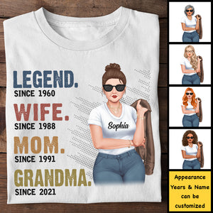 Legend Wife Mom Grandma Since Year - Gift For Mom, Grandma - Personalized Unisex T-shirt, Hoodie
