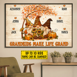 Grandkids Make Life Grand - Personalized Horizontal Poster.