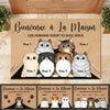 Bienvenue À La Maison French - Funny Personalized Cat Decorative Mat