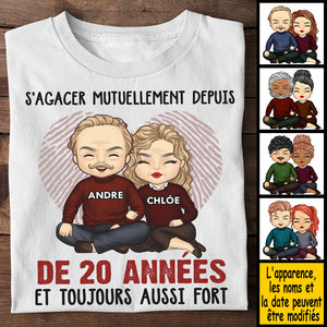 S'ennuyer Mutuellement Pendant De Nombreuses Années Et Toujours Aussi Fort - Anniversary Gifts, Gift For Couples, Husband Wife - Personalized Unisex T-shirt French.