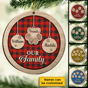 Happy Christmas With Our Family - Personalized Round Ornament.