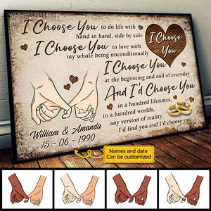 I Choose You At The Beginning And End Of Everyday - Personalized Horizontal Poster.