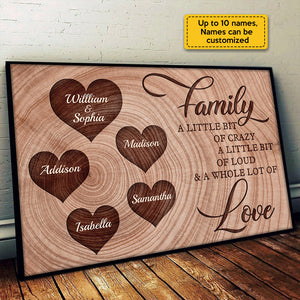 Family - A Little Bit Of Crazy - Personalized Horizontal Poster.