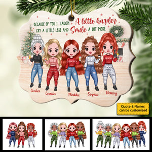 Sisters Forever, Never Apart - Maybe In Distance But Never At Heart - Personalized Shaped Ornament.