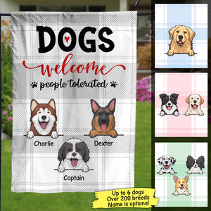 Dogs Welcome People Tolerated - Personalized Dog Flag.