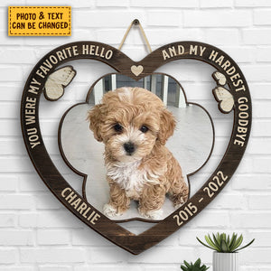 Forever In My Heart, Pet Paw - Upload Image, Personalized Shaped Wood Sign.