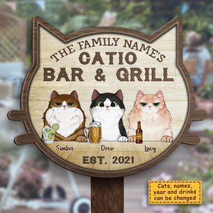 Welcome To The Catio - Gift For Cat Lovers, Personalized Shaped Wood Sign.
