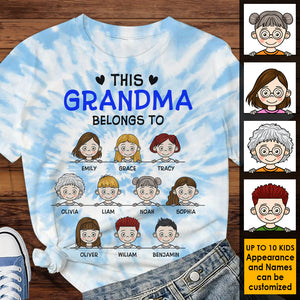 This Cool Grandma Belongs To Grandkids - Gift For Grandma, Personalized Unisex All-Over Printed T-Shirt