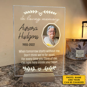 For Every Time You Think Of Me, I'm Right Here Inside Your Heart - Upload Image - Personalized Acrylic Plaque