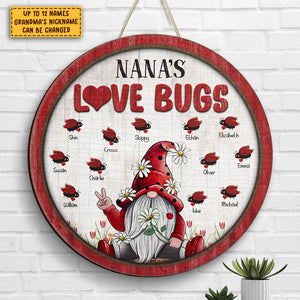 Grandma's Love Bugs - Gift For Grandma, Personalized Wood Sign.