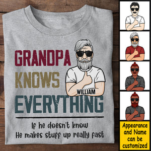 Grandpa Knows Everything - Gift For Dad, Grandpa - Personalized Unisex T-shirt, Hoodie