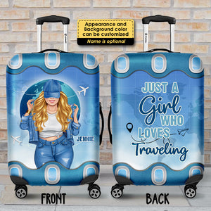 A Girl Who Loves Traveling - Personalized Luggage Cover