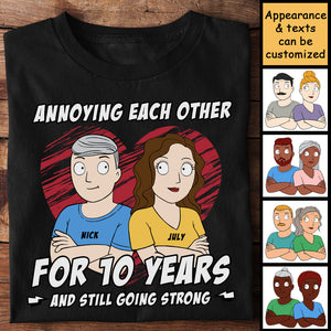 Annoying Each Other Couple Arms Crossed - Personalized T-shirt - Gift For Couples, Husband Wife