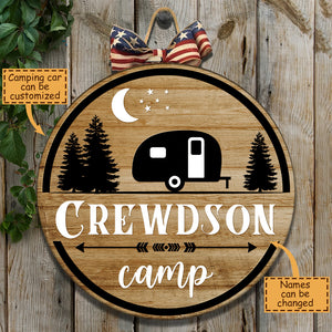 Time To Go Camping - Personalized Camping Door Sign.