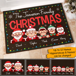 Happy Christmas With Our Family - Personalized Decorative Mat.