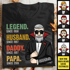 Legend Husband Daddy Grandpa  - Personalized Unisex T-Shirt.