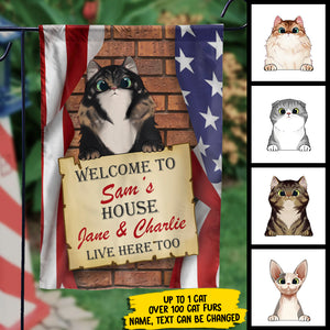 Welcome To Our House - 4th Of July Decoration - Personalized Flag.