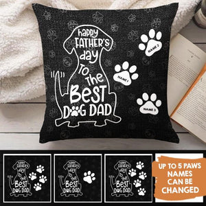 Happy Father's Day To The Best Dog Dad - Personalized Pillow (Insert Included).