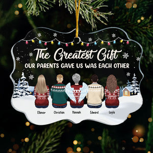 The Greatest Christmas Gift - Personalized Custom Benelux Shaped Acrylic Christmas Ornament - Gift For Siblings, Christmas Gift