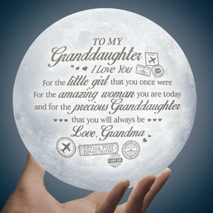 I Love You For The Amazing Woman You're Today - Moon Lamp - To My Granddaughter, Gift For Granddaughter, Granddaughter Gift From Grandma, Birthday Gift For Granddaughter, Christmas Gift