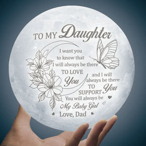 You'll Always Be My Baby Girl - Moon Lamp - To My Daughter, Gift For Daughter, Daughter Gift From Dad, Birthday Gift For Daughter, Christmas Gift