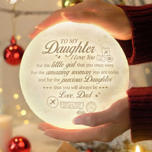My Precious Daughter, My Little Girl - Moon Lamp - To My Daughter, Gift For Daughter, Daughter Gift From Dad, Birthday Gift For Daughter, Christmas Gift