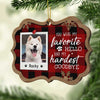 You Left Your Paw Prints On Our Hearts Forever - Personalized Custom Benelux Shaped Wood Christmas Ornament