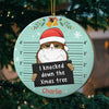 I Knocked Down The Christmas Tree - Personalized Custom Round Shaped Wood Christmas Ornament
