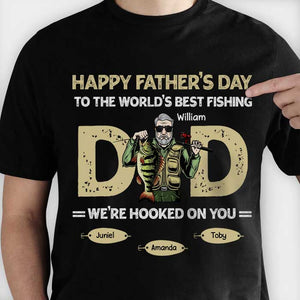 The Best Fishing Dad - Gift for Dad - Personalized Unisex T-Shirt.