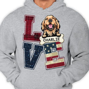 American Love Dog - Gift for Dad, Personalized Unisex T-Shirt.