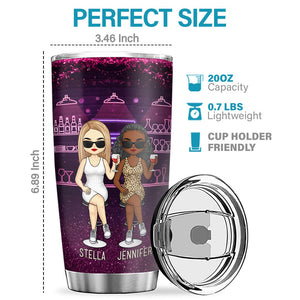 We're Sage & Hood & Wish A Mufuka Would - Bestie Personalized Custom Tumbler - Gift For Best Friends, BFF, Sisters