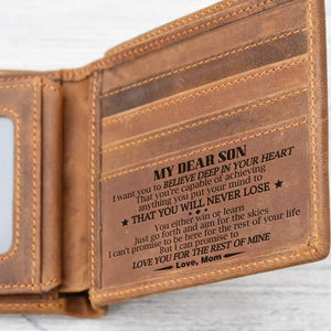 Mom To Son - You Will Never Lose - Bifold Wallet