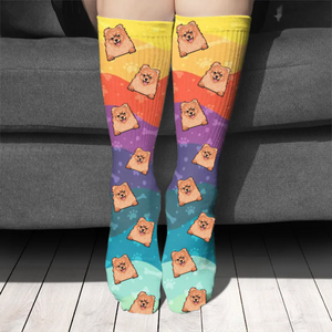 Colorful Wavy - Gift For Dog Lovers - Personalized Socks