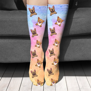 Colorful Galaxy - Gift for dog lovers - Personalized Socks