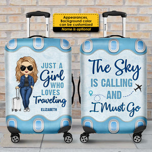Just A Girl Who Loves Traveling - Personalized Luggage Cover
