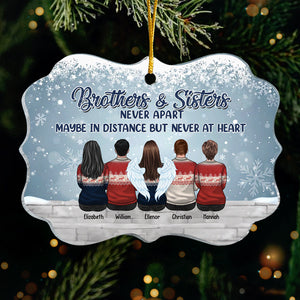 Brothers & Sisters Are Never Apart - Family Personalized Custom Ornament - Acrylic Benelux Shaped - New Arrival Christmas Gift For Siblings, Brothers, Sisters