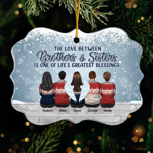 The Love Between Brothers & Sisters - Family Personalized Custom Ornament - Acrylic Benelux Shaped - New Arrival Christmas Gift For Siblings, Brothers, Sisters