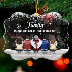 Family Is The Greatest Christmas Gift - Family Personalized Custom Ornament - Acrylic Benelux Shaped - New Arrival Christmas Gift For Family Members