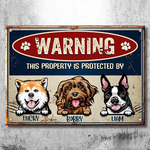 Warning Zone - Funny Personalized Dog Metal Sign.